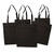 Sparpack, Baumwolltasche lange Tragegriffe, 38x42 cm, Schwarz, 12 Stck