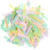 Krepp-Konfetti Streifen, Regenbogen Pastell Mix, 15 g