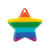 Kunststoff-Anhnger, Itoshii, Stern, gestreift, 26 x 25 x 3 mm, 1 Stk, Regenbogen