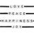 Kunststoff Wrfelperlen Set, Itoshii Ponii, 10 mm, 20 Stk, Love-Peace-Happiness-Joy, Wei - Love-Peace-Happiness-Joy, Wei