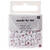 Kunststoff-Perlen, wei, rund, 7 x 4 mm, 165 Stk, Herzen Rot