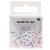 Kunststoff-Perlen, wei, rund, 7 x 4 mm, 165 Stk, Herzen Pastell