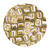 Rocailles-Wrfel-Perlen Itoshii Cube, 3 x 3 mm, 6 g, Oliv mit Goldeinzug
