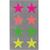 NEU Office Sticker Sterne, neon, Größe L, 4 Blatt - Größe L
