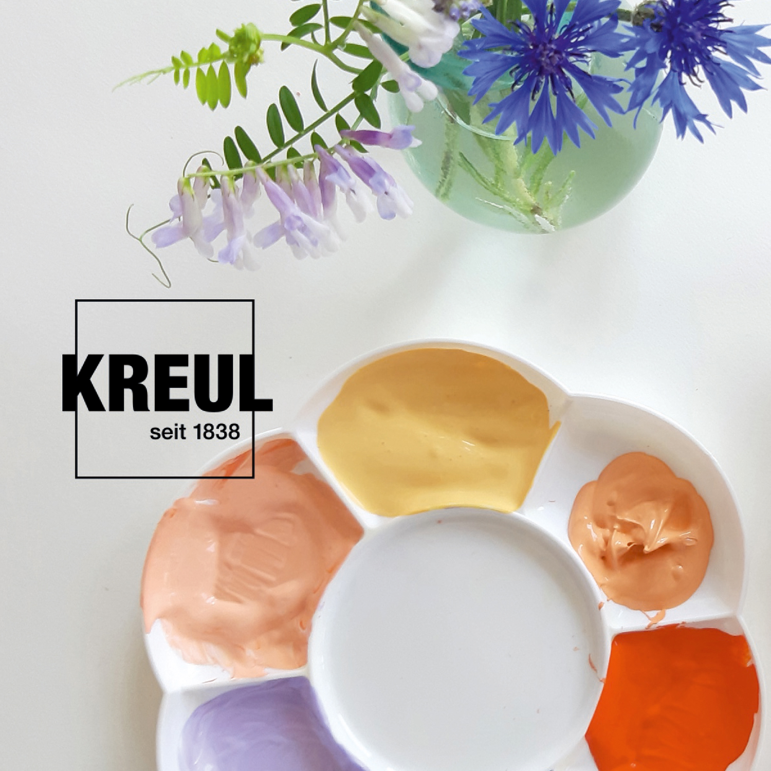 Kreul Acryl-Mattfarbe / Bastelfarbe, 20ml, Wei Bild 4