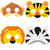 SALE Gesichtsmasken / Verkleidung Tierköpfe, Motto Dschungel Tiere für Kindergeburtstag, 8 Stück