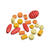 SALE Holzperlen Mix, 20 Stück, Gelb-Orange-Rot