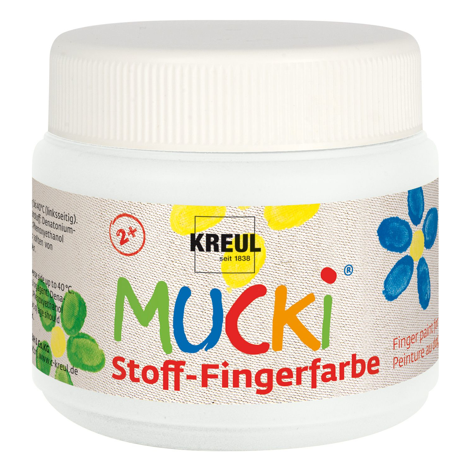 MUCKI Fingerfarbe Textil Wei 150 ml