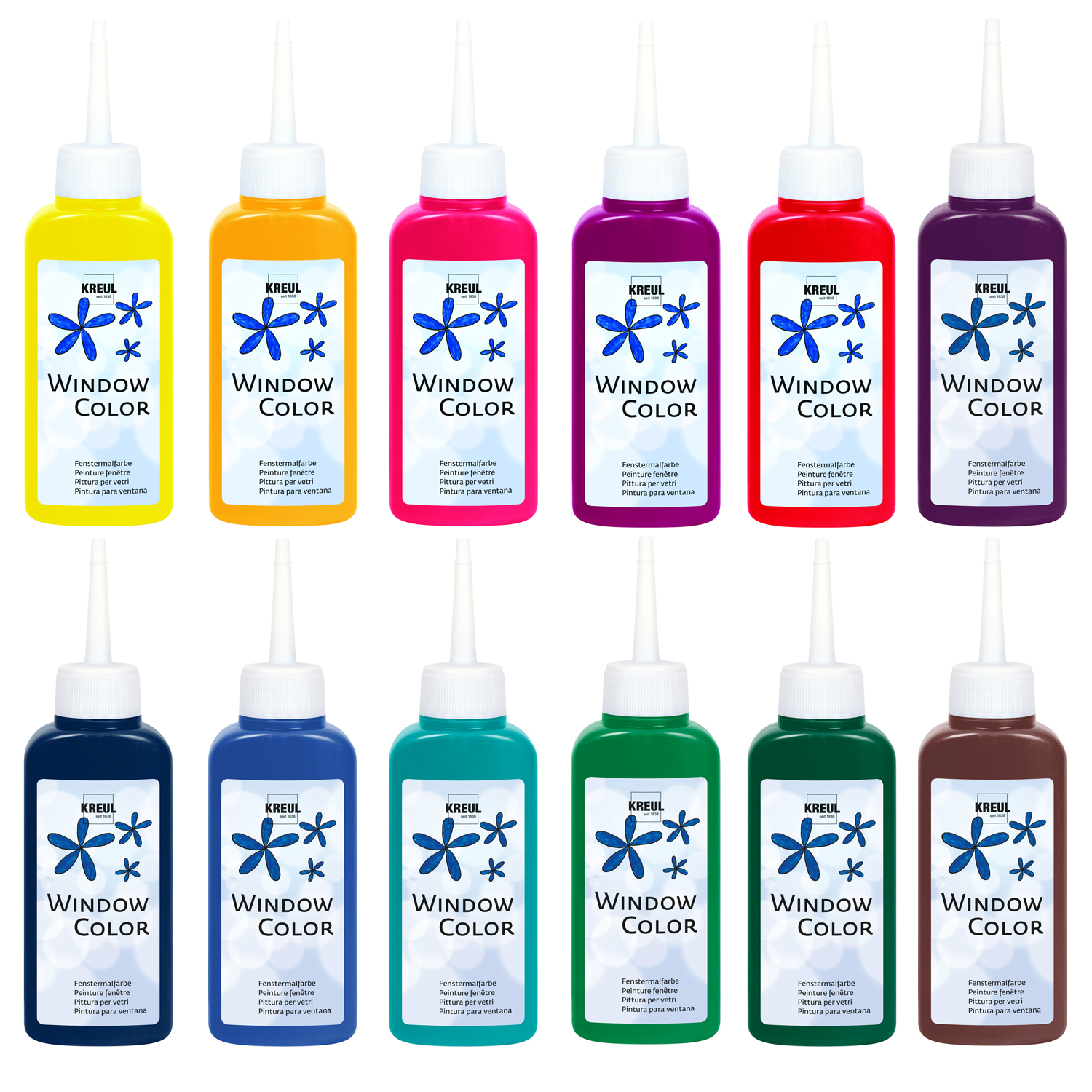 Kreul Windowcolor-Malfarbe GlasDesign, Standard-Farben, 80ml - Verschiedene Farbtöne