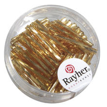 Glasstifte twistet, 20mm, Silbereinzug, 13g, gold