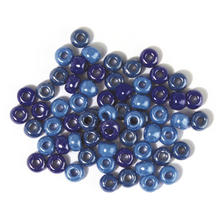 Glas-Großlochradl, blau-türkis, ø 6,7 mm, 55g