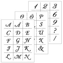 SALE Schablonen 3-teilig DIN A5, Alphabet + Zahlen