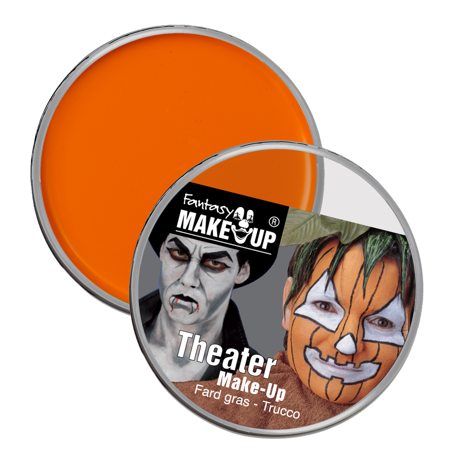NEU Fantasy Theater-Make-Up / Creme-Schminke auf Fettbasis, 25g, Halloween-Orange