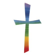 Wachs-Motiv Kreuz Regenbogen, 10,5x5,5cm, 1 Stück