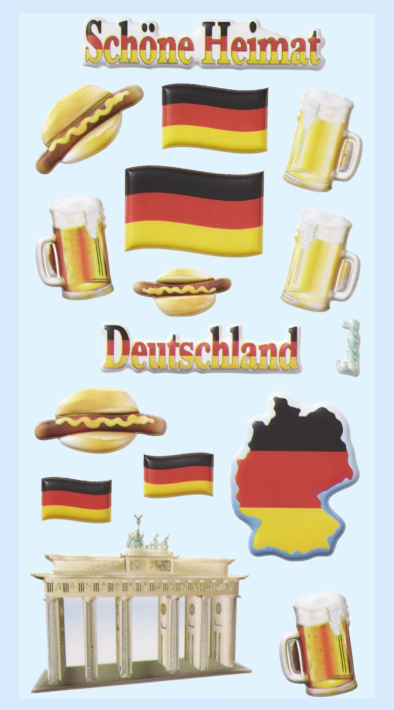 NEU SOFTY 3-D Sticker / Aufkleber, Deutschland, 1 Bogen