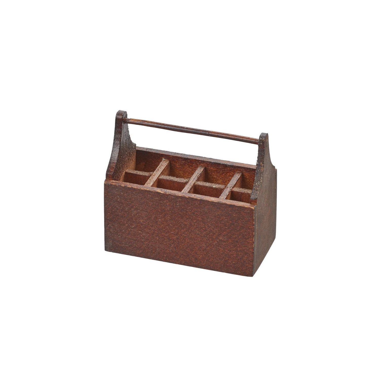 NEU Miniatur Werkzeugbox leer, braun, 4,6 x 2,4 x 4 cm