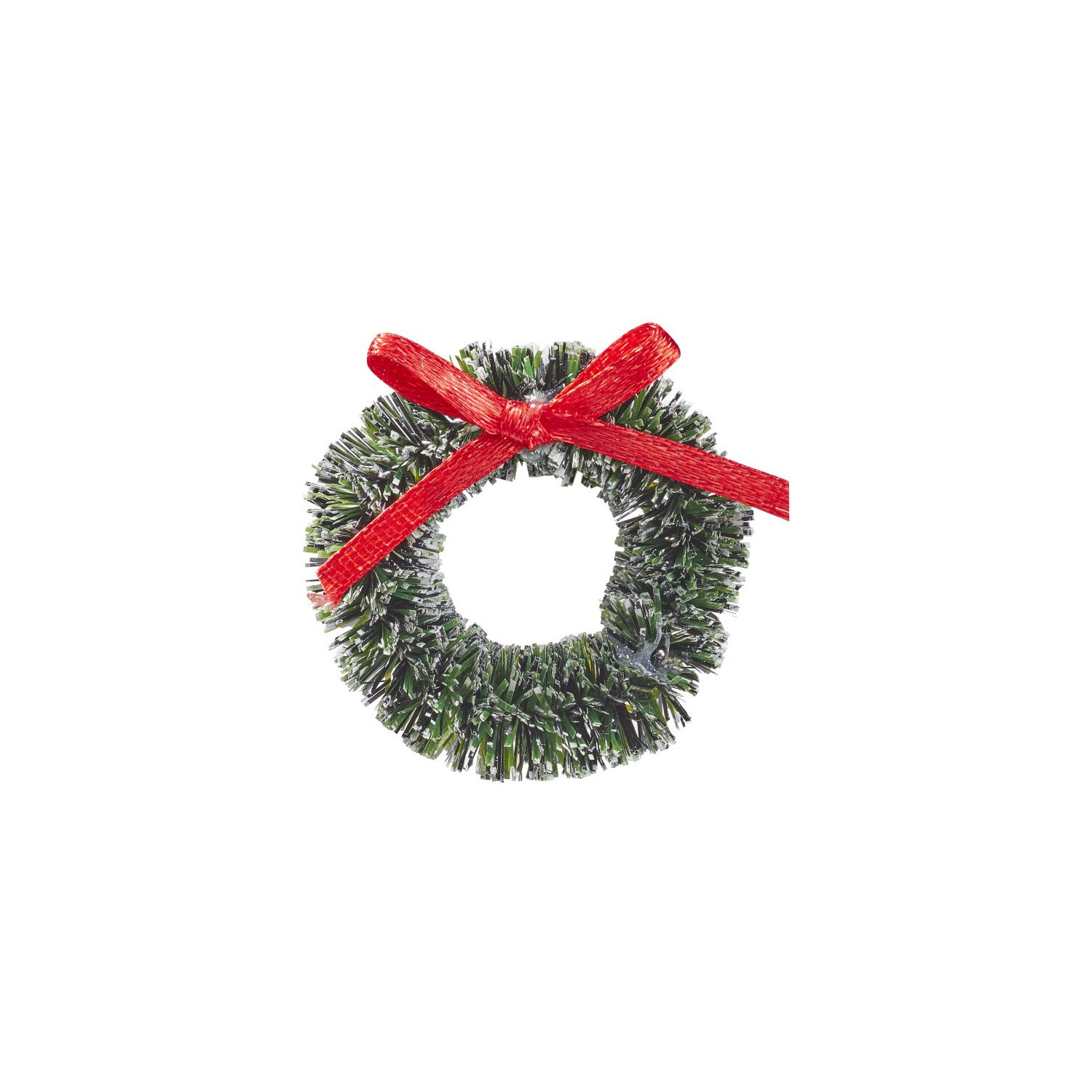 NEU Miniatur Tannen-Kranz, grn mit Schleife, Kunststoff, ca. 3,8 cm