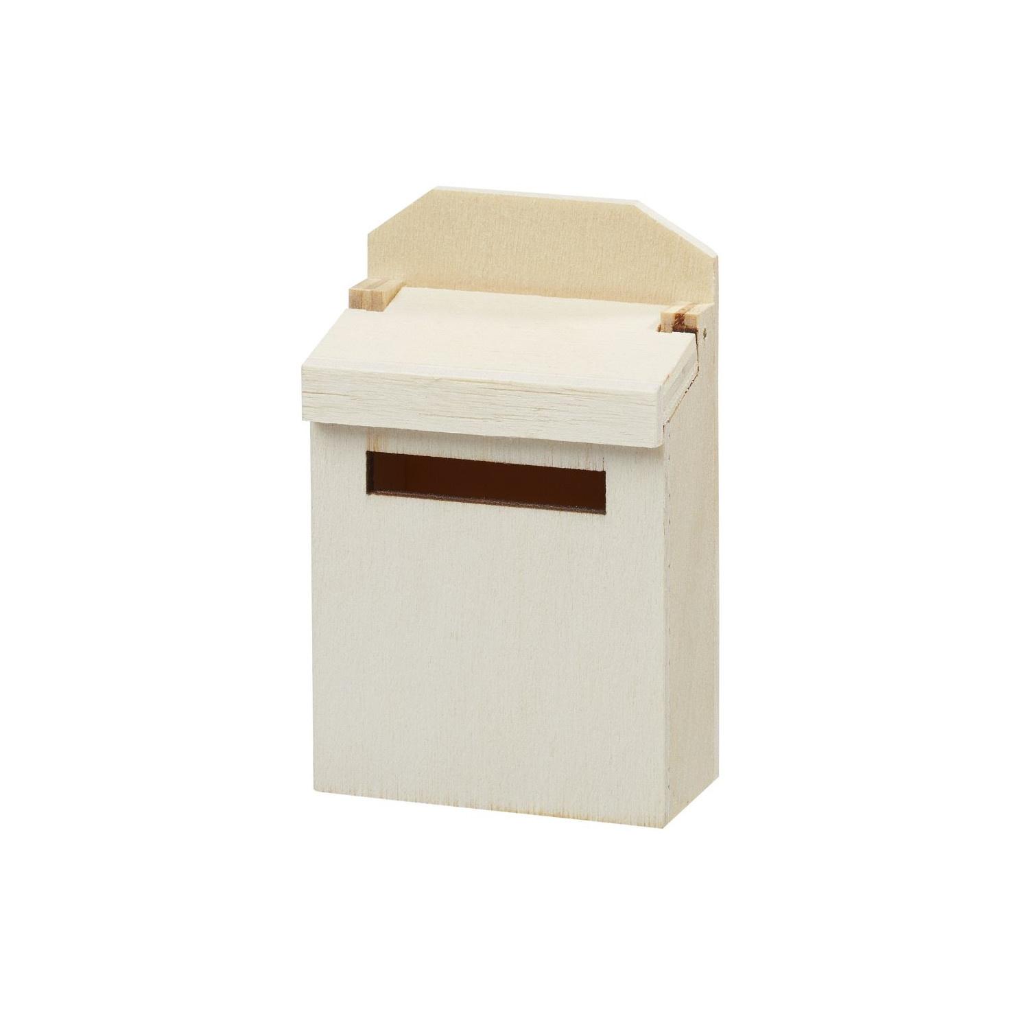 NEU Miniatur Briefkasten aus Holz, natur, ca. 4,6 x 6,9 x 2,6 cm