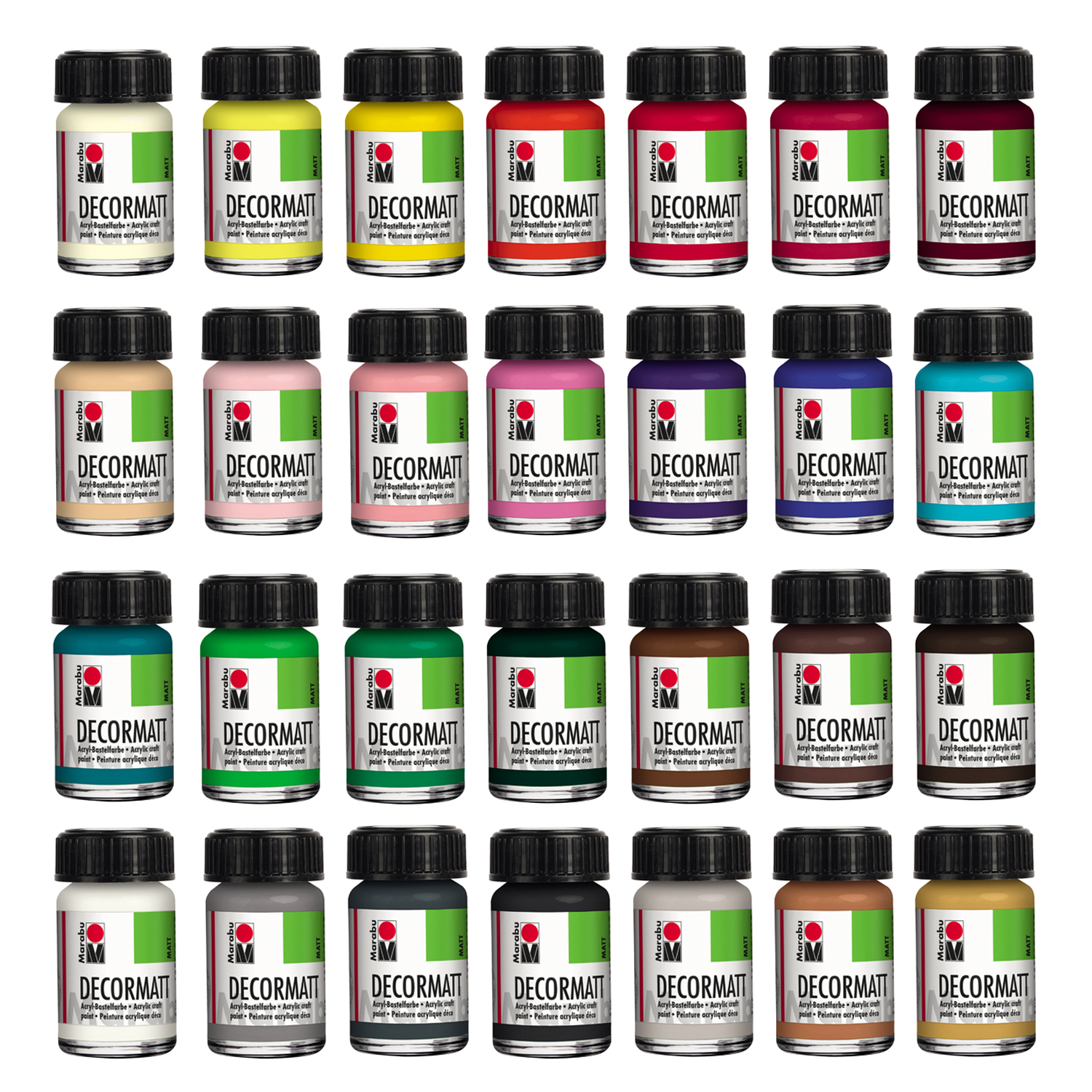 Marabu Decormatt, 15ml - Verschiedene Farbtöne