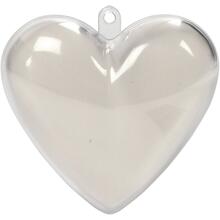 Deko-Herz Acryl, 10 St�ck, H�he 6,5 cm, Transparent