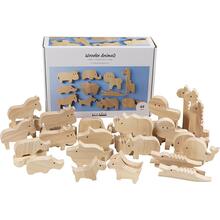 Holztiere, Bauernhof und Safari, H�he 3-14,5 cm, Dicke 2 cm, 44 St�ck