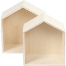 Aufbewahrungsk�sten H�user, H�he 22,5+25 cm, Tiefe 12,5 cm, Breite 19,5+22,5 cm, 2 St�ck pro Set