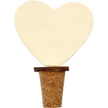 Korken mit Holzherz, 12 St�ck, Durchmesser15-20mm, H�he 9 cm