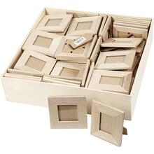 Aufstellrahmen aus Holz, 80 St�ck im Gro�pack, Gr��e 10x10cm & 9x11cm sortiert