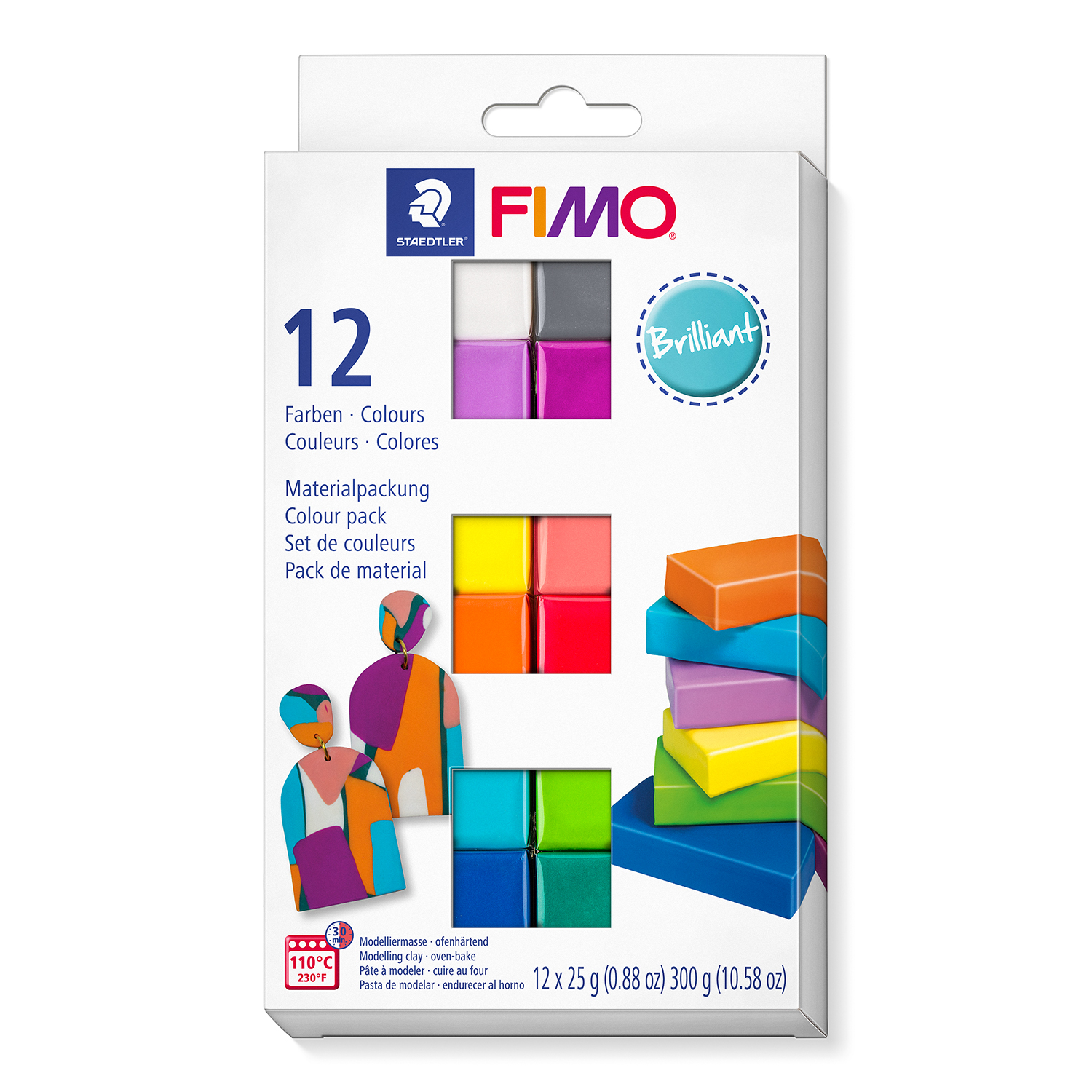 Staedtler Fimo Soft Set Brillant 12 Halbblcke