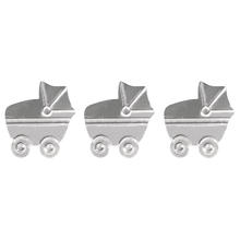 SALE Metall-Babywagen m. Klebepunkt, 2,3x2,7cm, 12St.