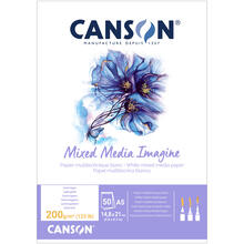 NEU Imagine Mixed Media Block geleimt, DIN A5, 50 Blatt, 200 g/m, Leicht gekrnt