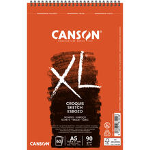 NEU Canson XL Croquis Spiralblock, DIN A5, 60 Blatt, 90 g/m