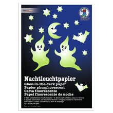 Nachtleucht-Papier, selbstklebend, 22 x 31 cm, 90g/qm, 2 Blatt