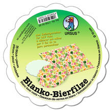 Blanko-Bierfilz / Bierdeckel mit Wellenrand, wei,  10 cm, 25 Stck