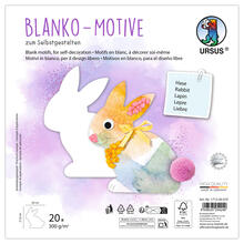Blanko-Motiv Hase aus Fotokarton, 300g/qm, 20 Stck, 20 x 21,8 cm