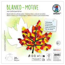 Blanko-Motiv Herbstblatt aus Fotokarton, 300g/qm, 20 Stck, 22,5 x 21 cm