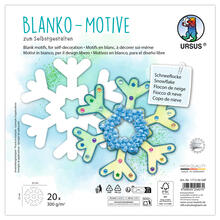 Blanko-Motiv Schneeflocke aus Fotokarton, 300g/qm, 20 Stck, 22 x 22 cm