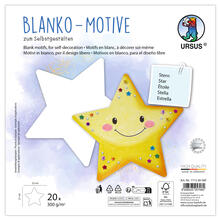 Blanko-Motiv Stern aus Fotokarton, 300g/qm, 20 Stck, 22 x 22 cm