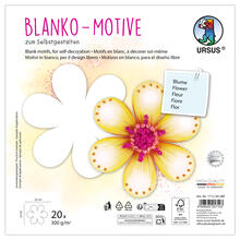 Blanko-Motiv Blume aus Fotokarton, 300g/qm, 20 Stck, 22 x 22 cm