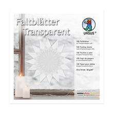 Faltbltter Transparentpapier, 14 x 14 cm, 42g/qm, 100 Blatt, Wei