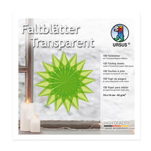 Faltbltter Transparentpapier, 14 x 14 cm, 42g/qm, 100 Blatt, Hellgrn