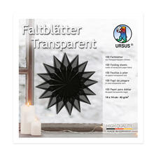Faltbltter Transparentpapier, 14 x 14 cm, 42g/qm, 100 Blatt, Schwarz