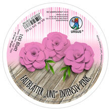 Faltbltter Rund, intensiv durchgefrbt, 100 Blatt,  12 cm, 65g/qm, Pink