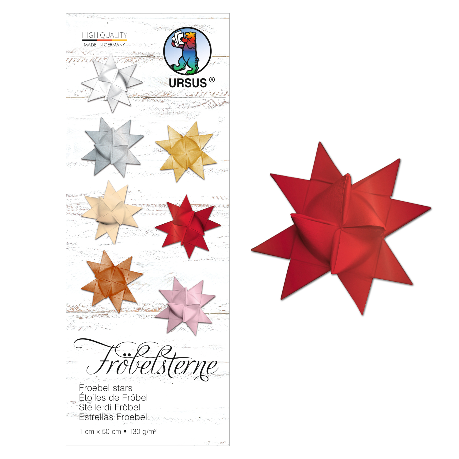 NEU Papierstreifen 130g/qm, 100 Stck 1x50 cm, Rot