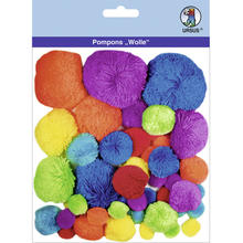 Pompons Wolle 45 Stk. Bunt-Mix