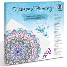 Diamond Painting Set Mandala, 30 x 30 cm Keilrahmen mit Zubehr, Trkis-Lila-Anthrazit