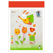 Bastelkarton Neon, DIN A4, 250g/qm, 20 Blatt, 4 sortierte Farben