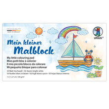 Mein kleiner Malblock, hochwei, holzfrei, 11,7 x 21 cm, 90g/qm, 50 Blatt
