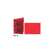 SALE Grußkartenset 'Rosen', rot, 5 Sets