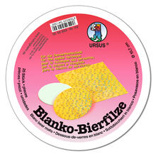 Blanko-Bierfilz / Bierdeckel rund, wei,  10,7 cm, 25 Stck